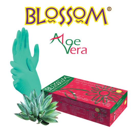 Blossom 無粉綠色丁腈蘆薈手套 Green Aloe Vera Powder Free Nitrile Exam Gloves