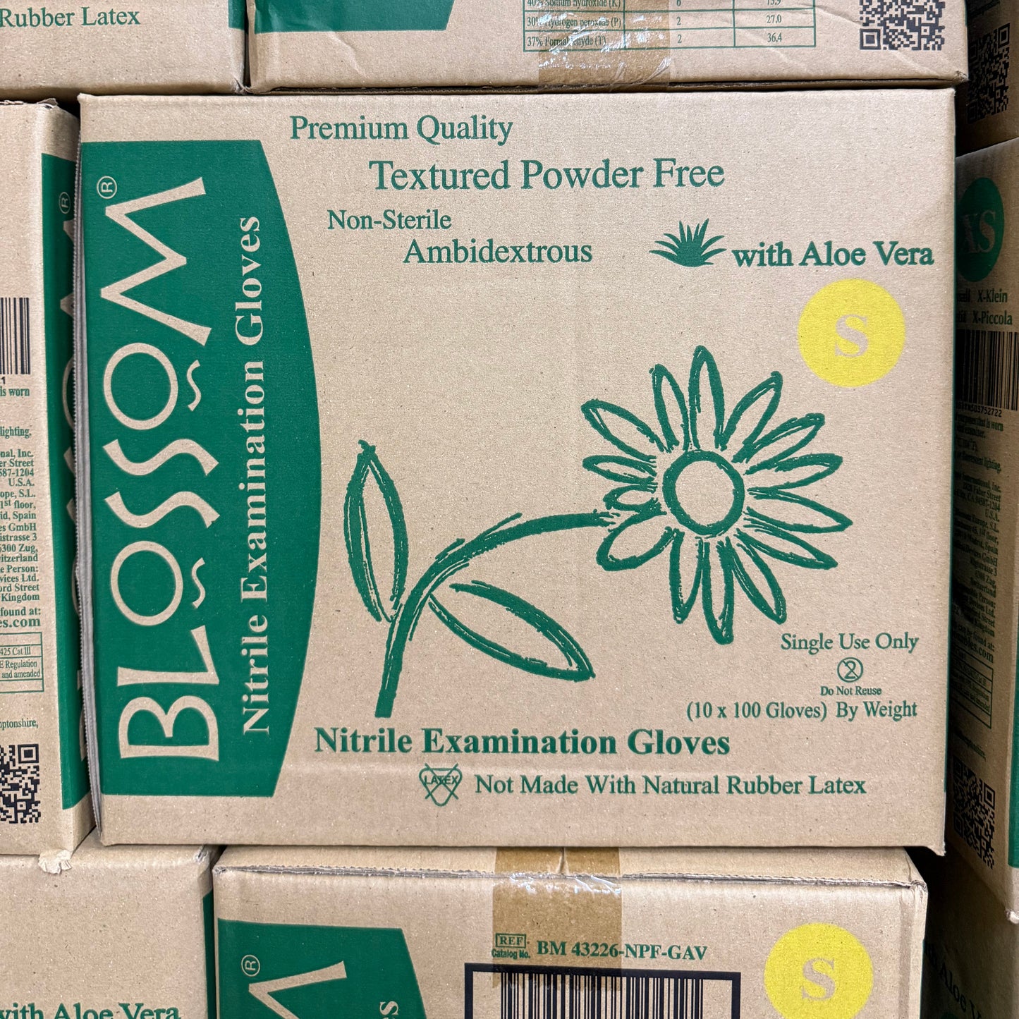 Blossom 無粉綠色丁腈蘆薈手套 Green Aloe Vera Powder Free Nitrile Exam Gloves