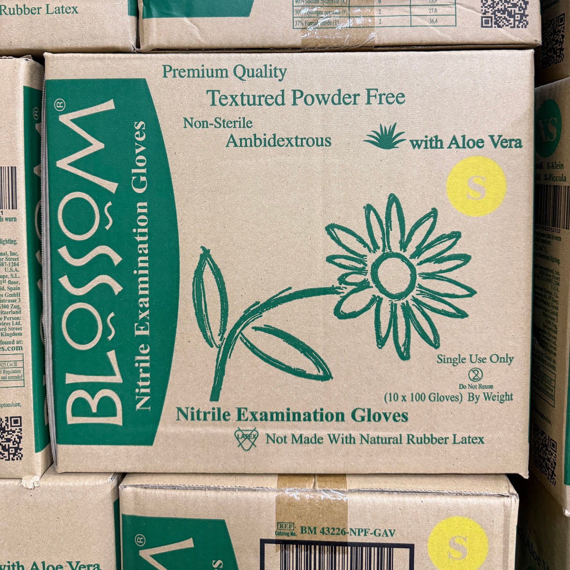 Blossom 無粉綠色丁腈蘆薈手套 Green Aloe Vera Powder Free Nitrile Exam Gloves