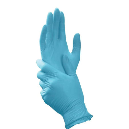 Blossom 淺藍色丁腈無粉紋理檢查手套 Soft Blue Powder Free Nitrile Exam Gloves