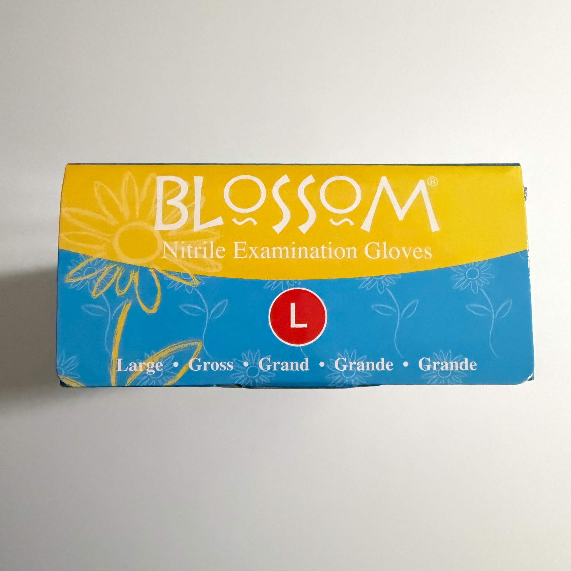 Blossom Soft Blue non-sterile powder-free nitrile examination gloves for Middle East medical wholesalers and dental agents