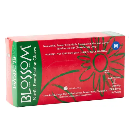 Blossom 無粉綠色丁腈蘆薈手套 Green Aloe Vera Powder Free Nitrile Exam Gloves