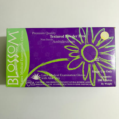 Blossom Latex Aloe Vera Powder-Free Examination Gloves for Dental and Medical Professionals