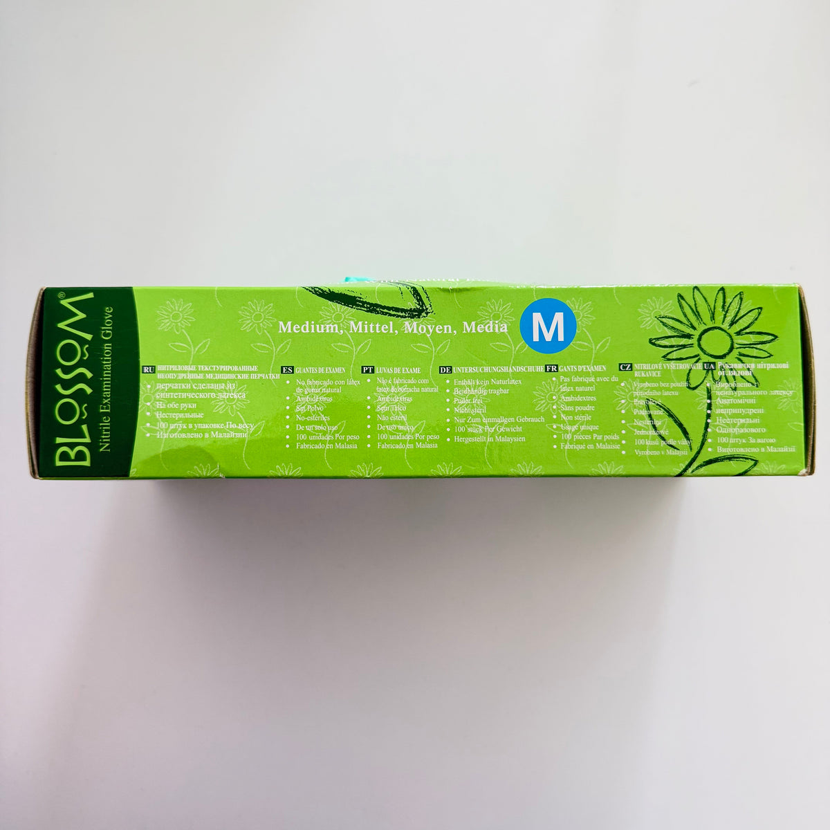 Blossom Green Tea Nitrile Gloves for dental distributors and importers in the Middle East