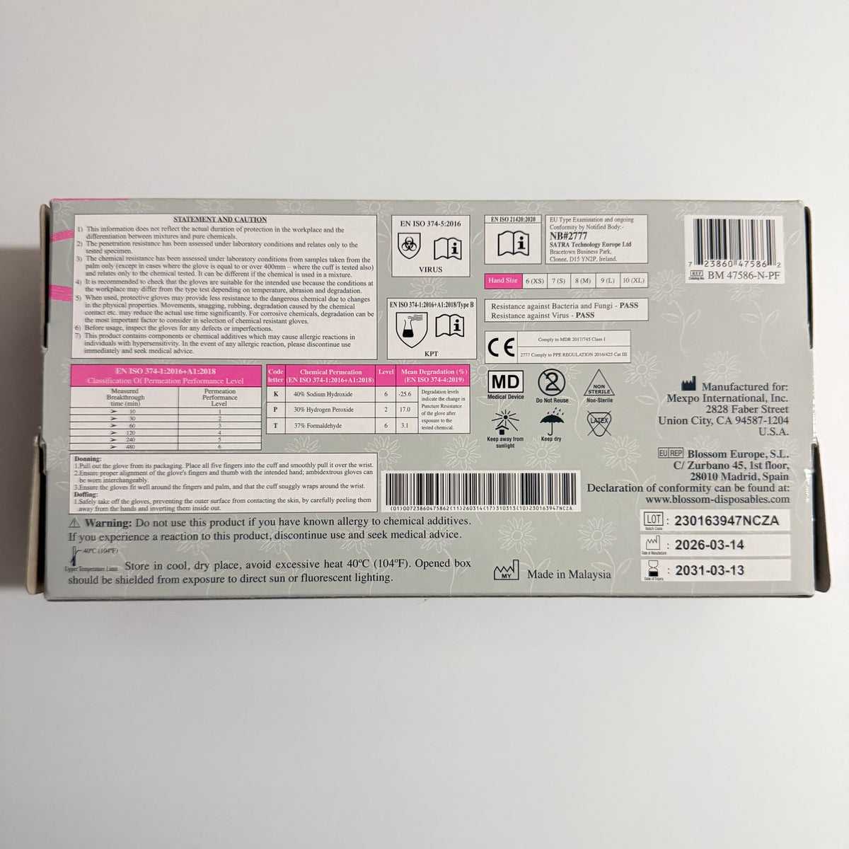 Blossom Pink Nitrile Gloves for dentists and dental product wholesalers across Asia and the Middle East