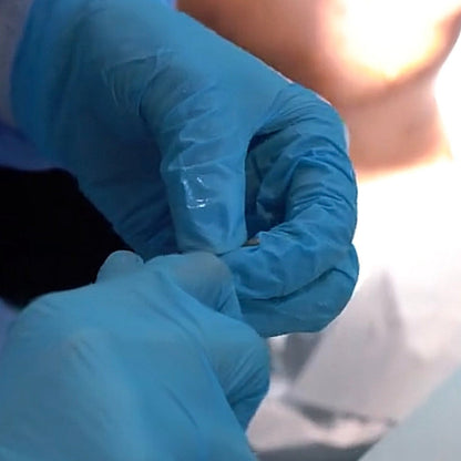 Blossom 淺藍色丁腈無粉紋理檢查手套 Soft Blue Powder Free Nitrile Exam Gloves