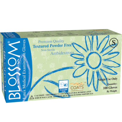 Blossom 小麥塗層乳膠無粉紋理檢查手套 Latex Powder Free Textured Exam Gloves with C.O.A.T.S