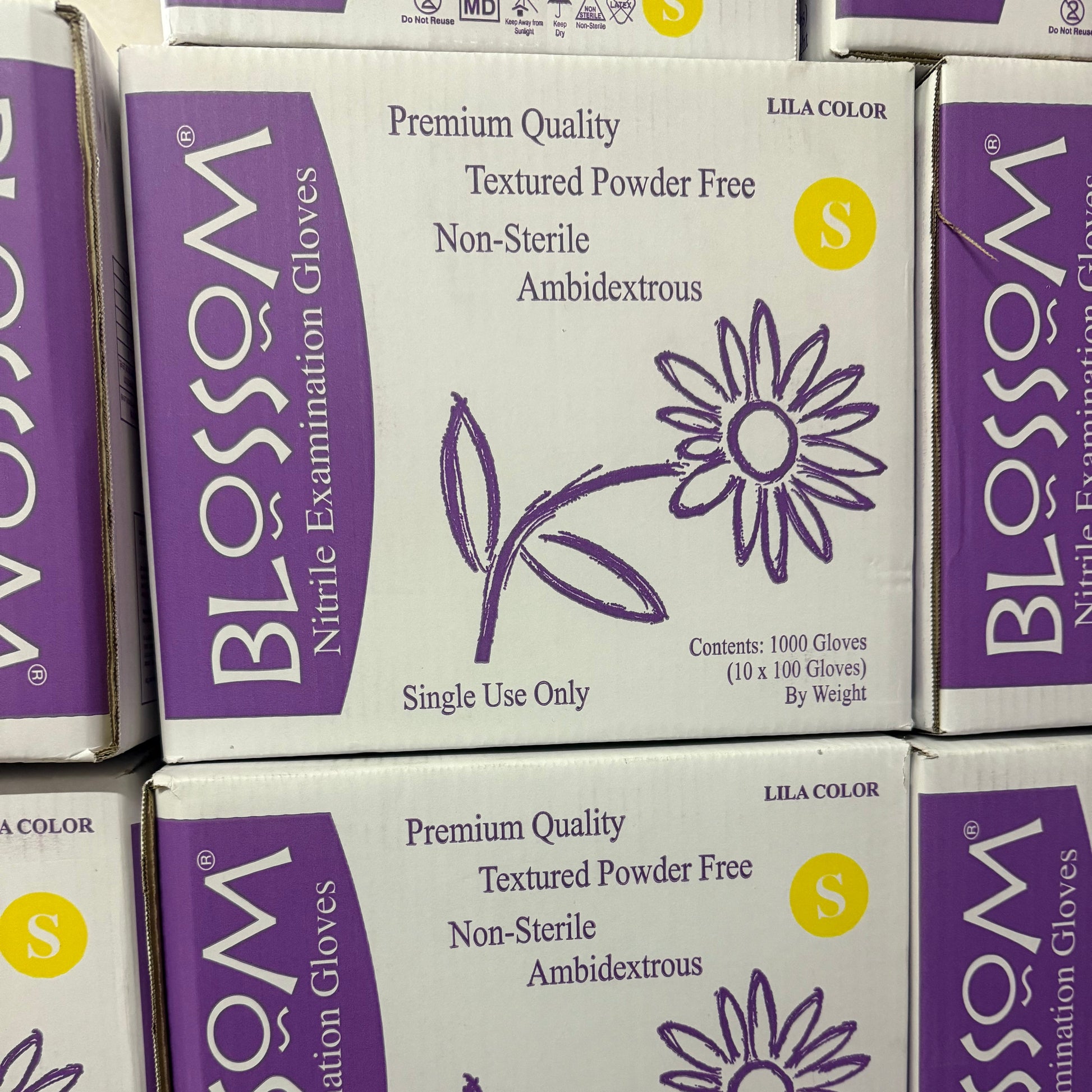 Blossom 紫色無粉丁腈檢查手套  Lila Nitrile Powder-Free Examination Gloves