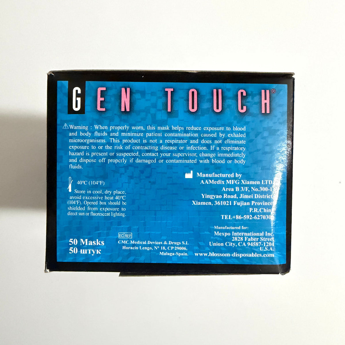 Gen Touch Type II 3-Ply Latex Face Mask packaging for dental and medical suppliers – Pacific Blossom HK Limited