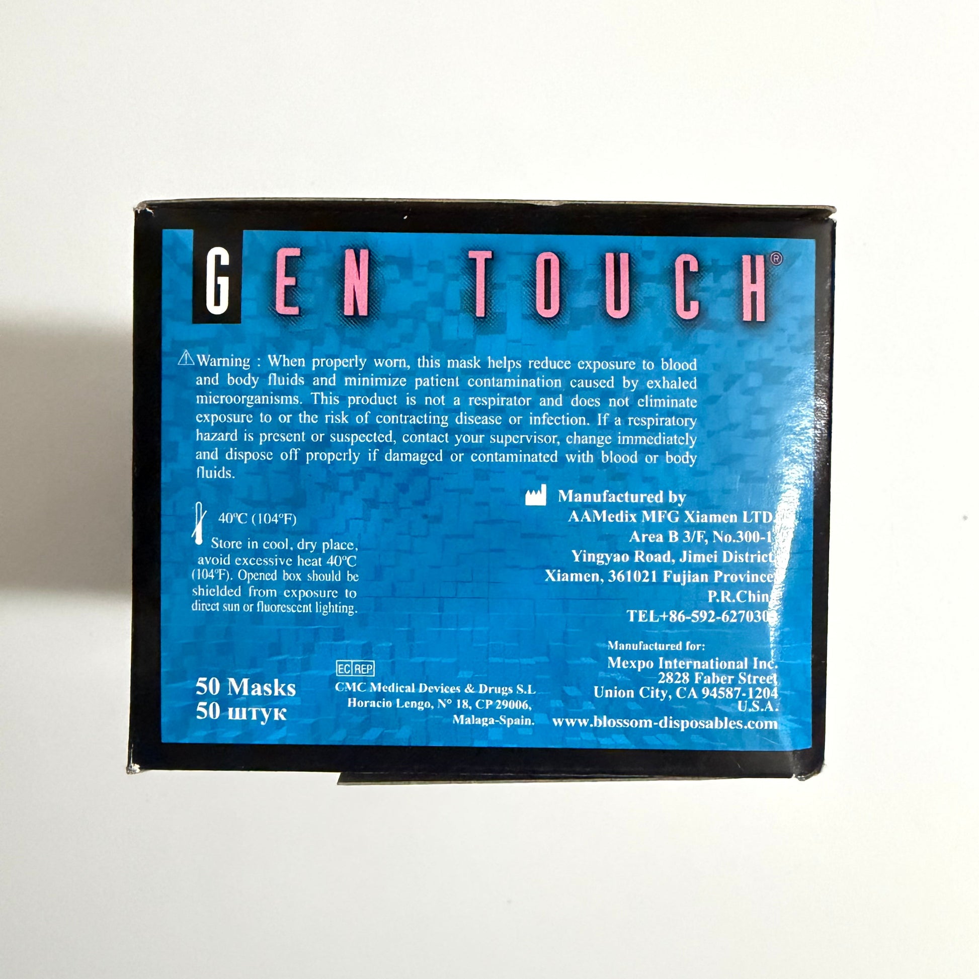 Gen Touch Type II 3-Ply Latex Face Mask packaging for dental and medical suppliers – Pacific Blossom HK Limited