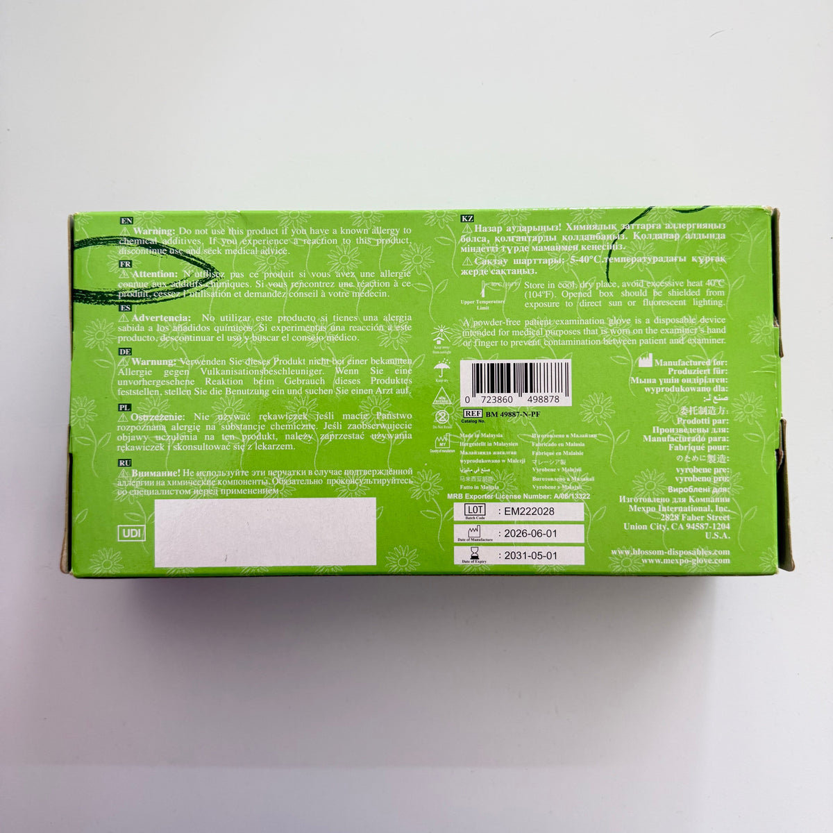Green Tea Scented Nitrile Examination Gloves for international dental product importers